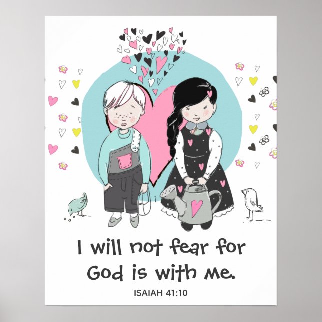 Poster Esaïe 41:10 Je ne crains pas garçon et fille (Devant)