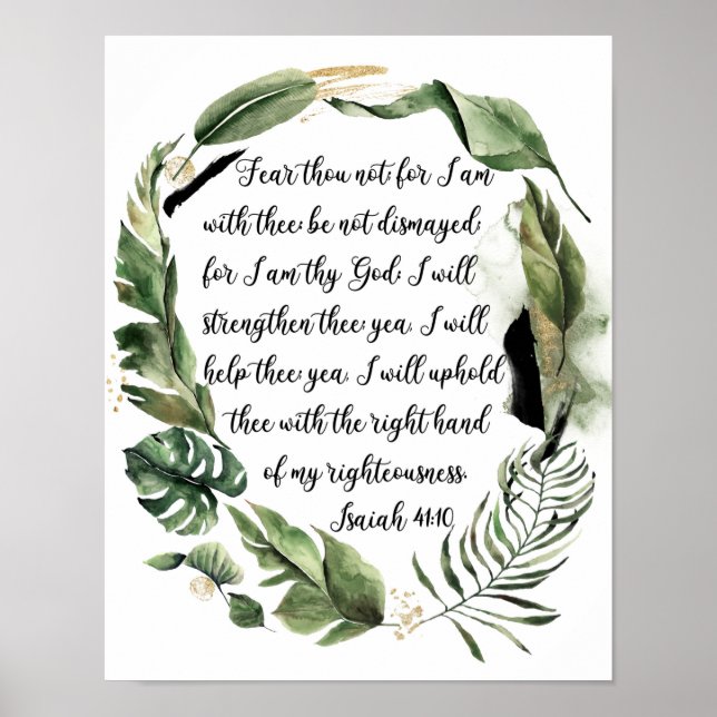 Poster Ésaïe 41:10 Ne craignez pas, Aquarelle Bible Verse (Devant)