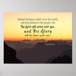 Poster Esaïe 60:2 L'obscurité couvrira la Bible de la Ter