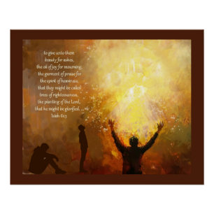 Poster Ésaïe 61:3 Écriture chrétienne inspirante