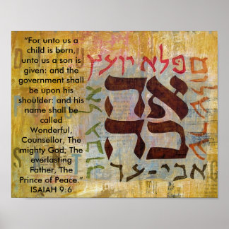 Poster Ésaïe 9: 6 : "Pour nous, un enfant naît, pour...