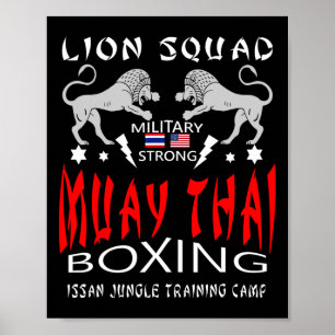 Poster Escadron de Lion de Muay Thai Boxe Militaire
