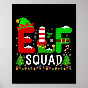 Poster Escadron d'elfes jumelé famille Noël Noël Noël Noë