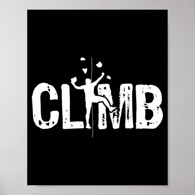 Poster Escalade Bouldering Mur Climber Rock Escalade Mont (Devant)