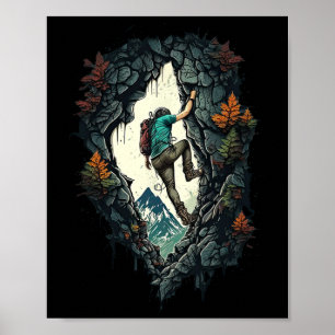 Poster Escalade de Montagne Intérieure Extérieure Boulder