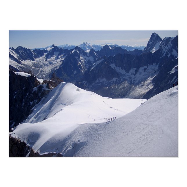 Poster Escalade en massif Mont Blanc, Chamonix, France (Devant)