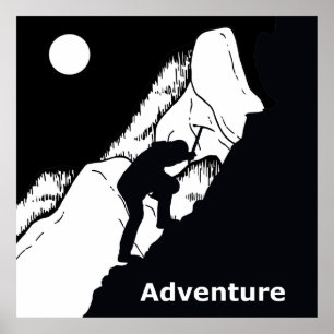 Poster escalade rocheuse