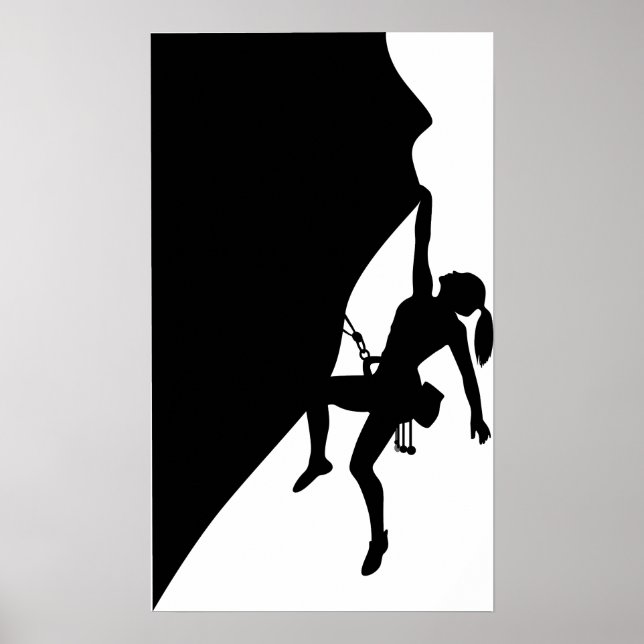Poster Escalade rock Silhouette (Devant)