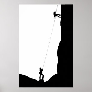 Poster Escalade simple Black Rock Silhouette