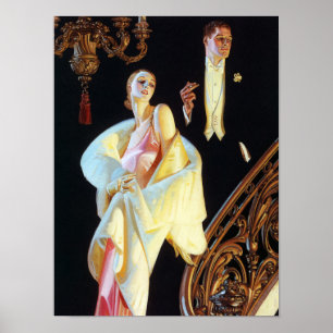 Poster Escalier descendant en couple, 1923 par Leyendecke