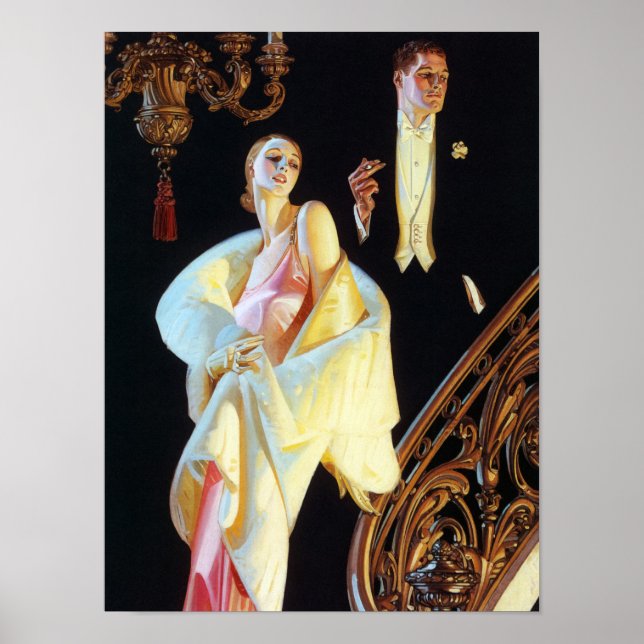 Poster Escalier descendant en couple, 1923 par Leyendecke (Devant)