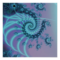 Escalier Spiral | Art fractal bleu et rose
