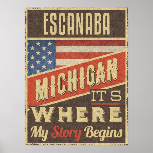 Poster Escanaba Michigan (Devant)