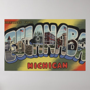 Poster Escanaba, Michigan - grandes scènes de lettre