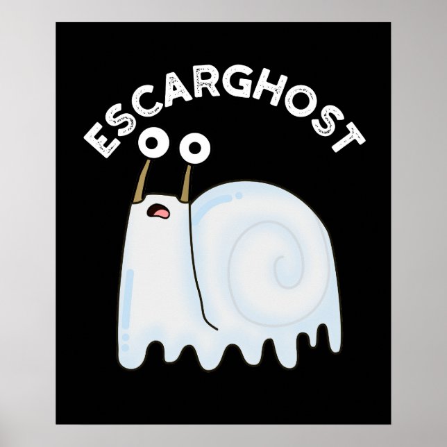 Poster Escarghost Amusant Français Ghost Snail Pun Dark B (Devant)
