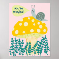 Escargot de Whimsical sur Magic Mushroom Cute CUST