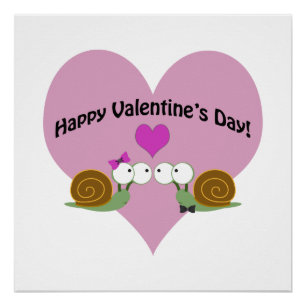 Poster Escargots de la Saint-Valentin