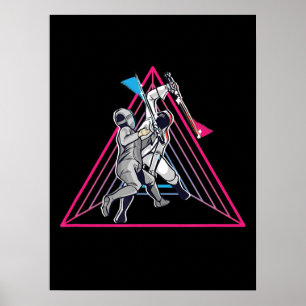 Poster Escrime Sportif de jeu de jeu Sentiers des années
