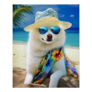Poster Eskimo américain sur la plage, cadeau d'été pour a