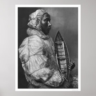 Poster Eskimo Kayaker & Toy Boat 1922