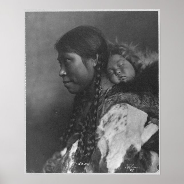 Poster Eskimo mère & enfant (Devant)
