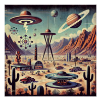 Espace âge Alien Désert Invasion Imaginaire Art