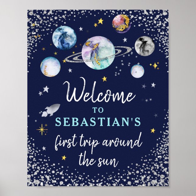 Poster Espace Anniversaire Premier Voyage Autour Du Solei (Devant)