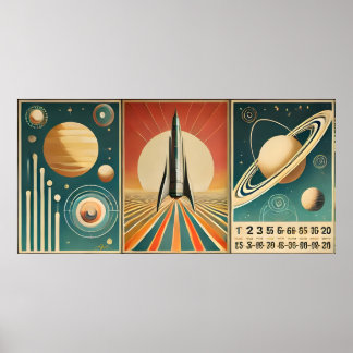 Poster Espace Art Espace Calendrier Temporel