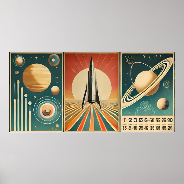 Poster Espace Art Espace Calendrier Temporel (Devant)