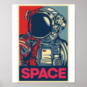 Poster Espace coloré des astronautes modernes