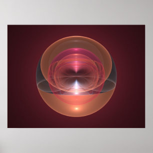Poster Espace d'Art Optique Sphère Fractale 01