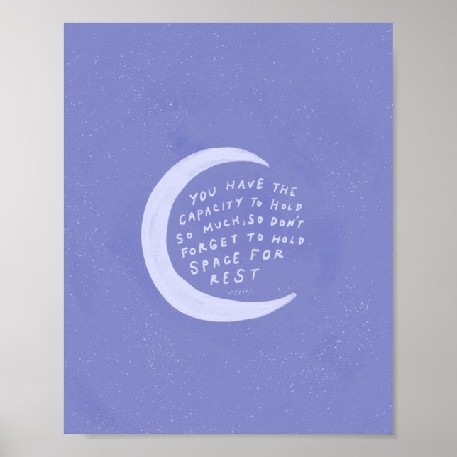 Poster Espace de repos - Décor de chambre violet (Devant)