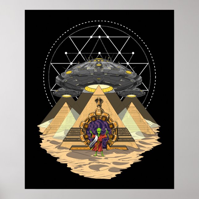 Poster Espace d'enlèvement Alien Annunaki Pyramides égypt (Devant)
