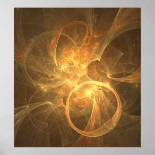 Poster Espace énergétique fantaisiste de flamme fractale