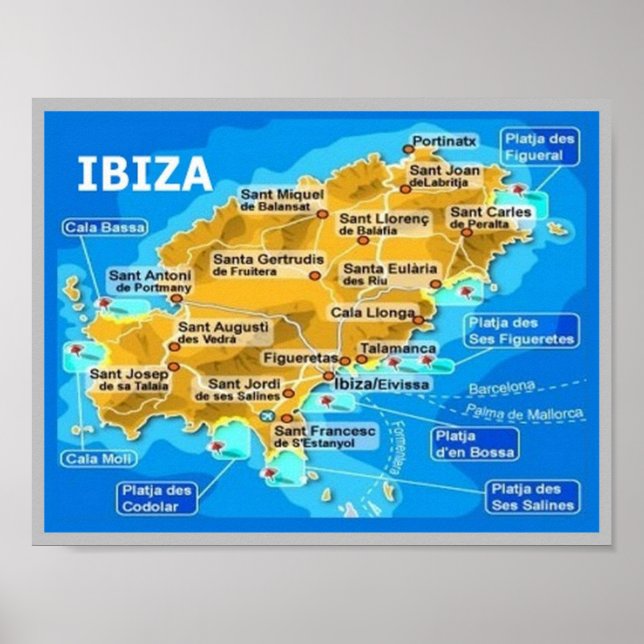 Poster Espagne - Baléares - Ibiza - Eivissa - (Devant)