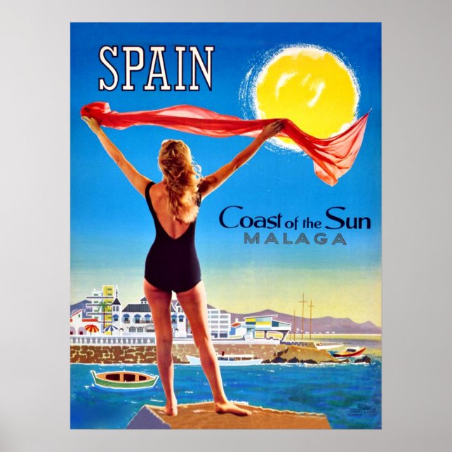 Poster Espagne, Côte du soleil Malaga (Devant)