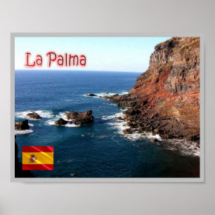Poster Espagne - Îles Canaries - La Palma -
