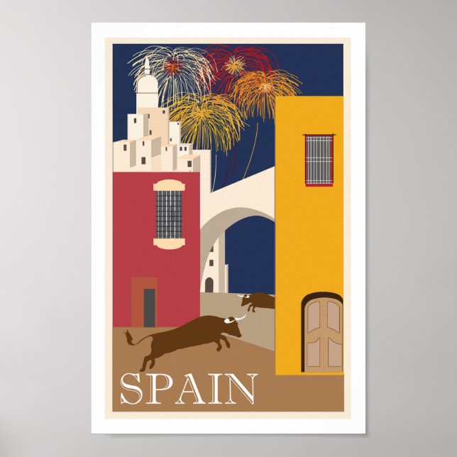 Poster Espagne Travel Bull Vintage (Devant)