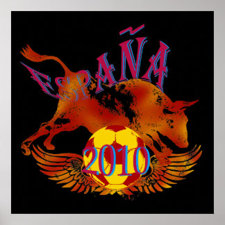 Poster España 2010 Grunge Toro cadeaux de football