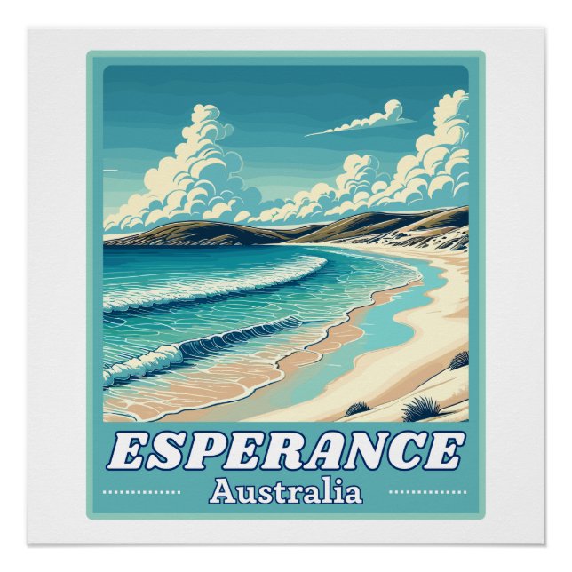 Poster Esperance en Australie Occidentale Skyline Rétro (Devant)