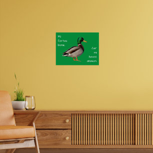 Poster Espéranto : Je vais bien, car j'ai un canard.