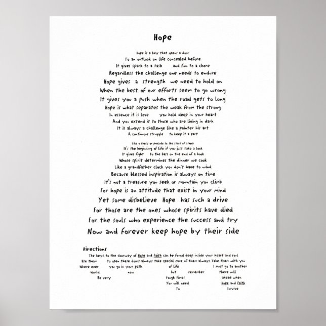 Poster Espoir (Devant)