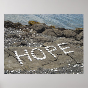 Poster Espoir - Art de coquillages sur la plage