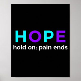 Poster Espoir Tenir La douleur finit Prévention Sensibili