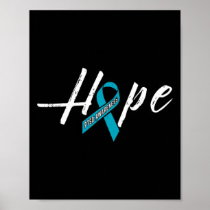 Poster Espoir Turquoise Ribbon Ptsd Sensibilisation à l'e