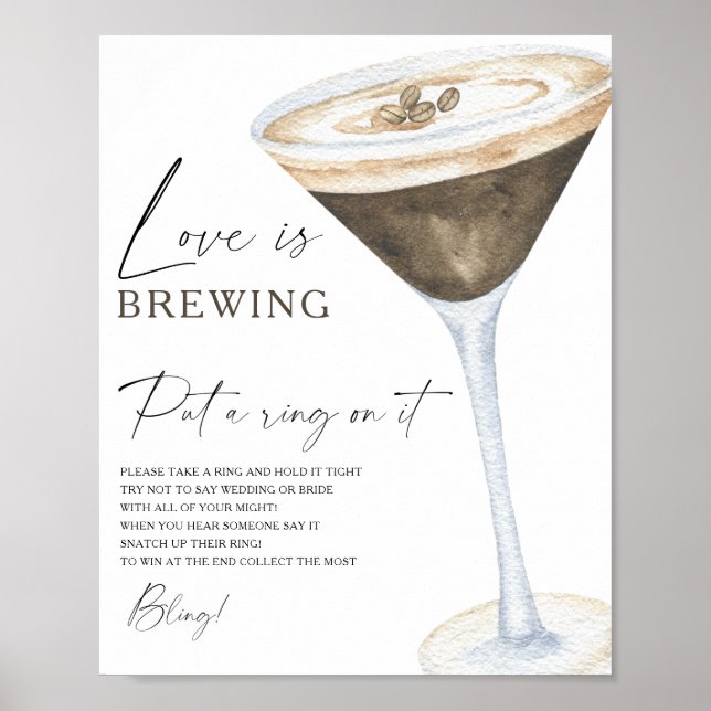 Poster Espresso douche nuptiale Mettez une bague sur le j (Devant)