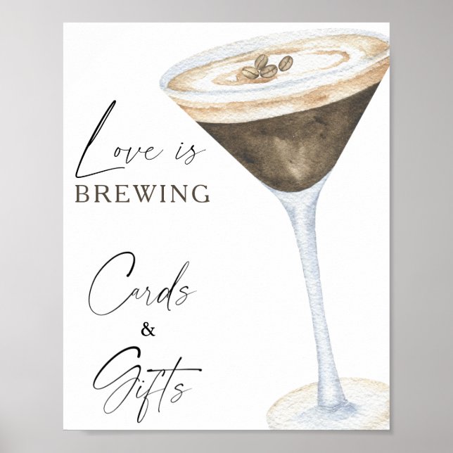 Poster Espresso Martini Cartes de douche nuptiale et cade (Devant)