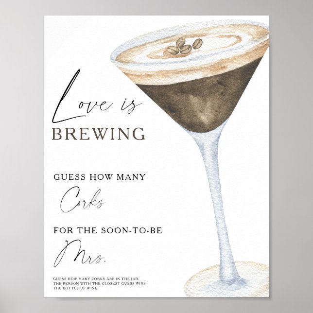Poster Espresso Martini Douche nuptiale Combien de boucho (Devant)