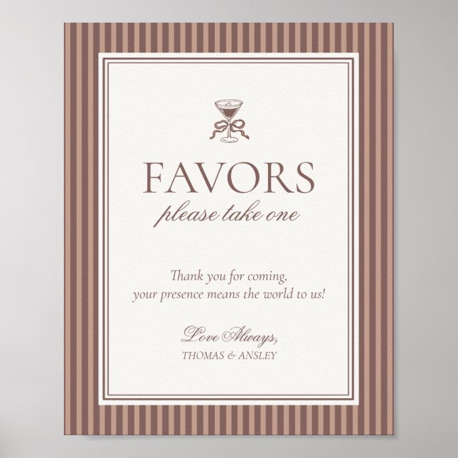 Poster Espresso Martini Love Brewing Wedding Favors Sign (Devant)