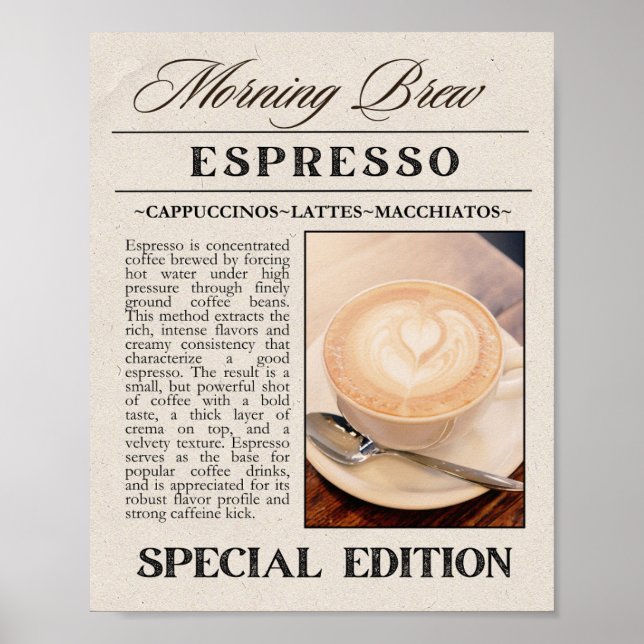 Poster Espresso Morning Brew Wall Art (Devant)